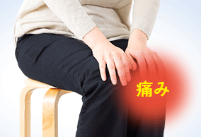 イスから立ち上がるとき、関節に痛みを感じる。